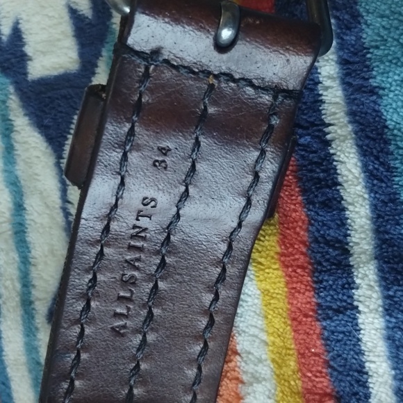 All Saints Leather Men's Belt - Picture 2 of 3